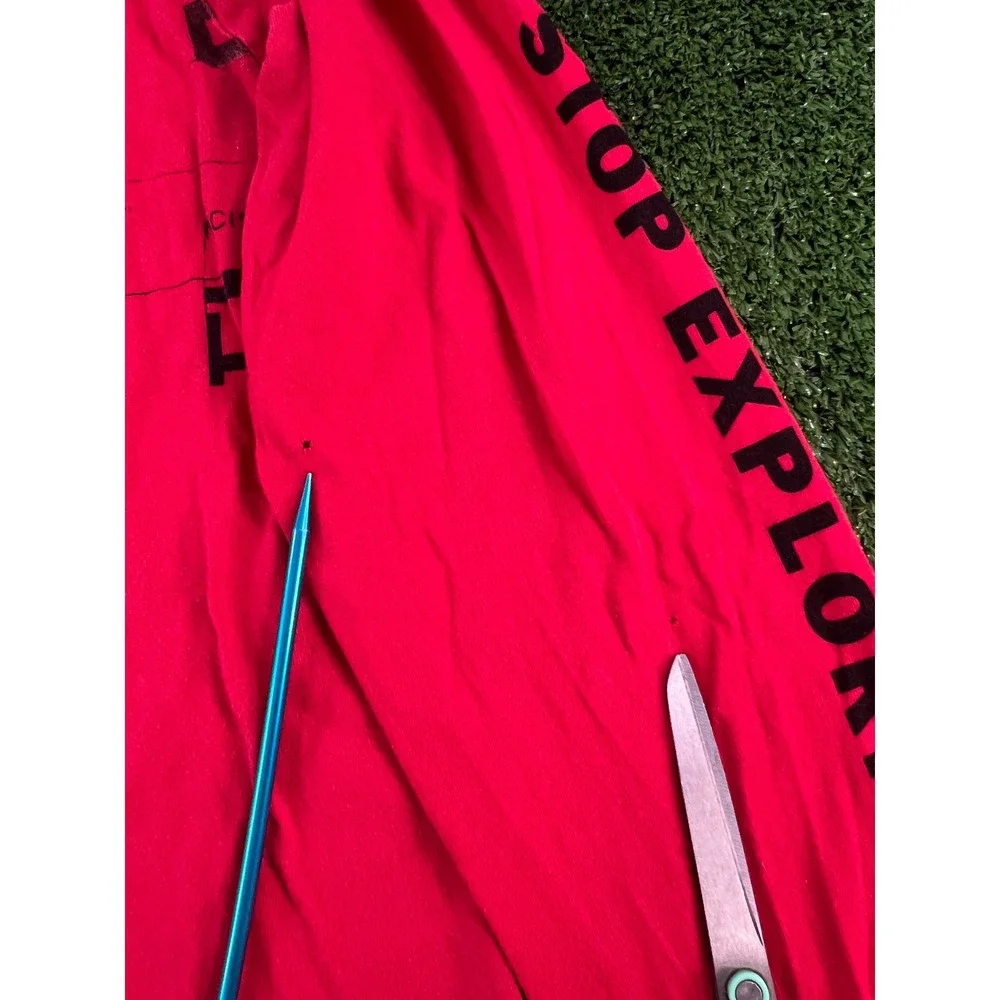 The North Face Mens Red Graphic Long Sleeve Tee Shirt Large Standard‎ Fit